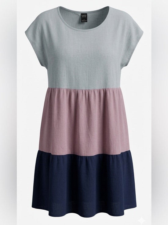 Emery Rose Dresses & Skirts - Emery Rose Colorblock Tiered Babydoll Dress Size Large